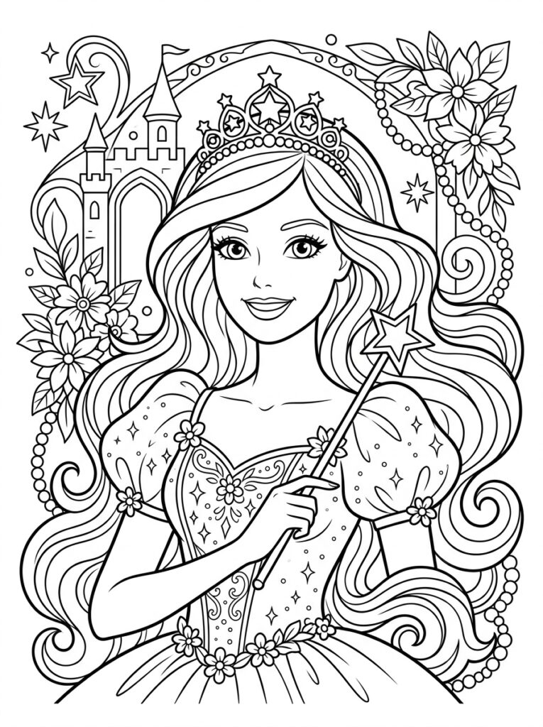 Barbie Kleurplaten (Gratis PDF Printables) 33 - gratis kleurplaat om te printen