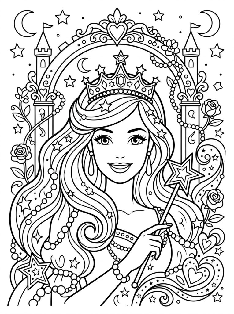 Barbie Kleurplaten (Gratis PDF Printables) 35 - gratis kleurplaat om te printen