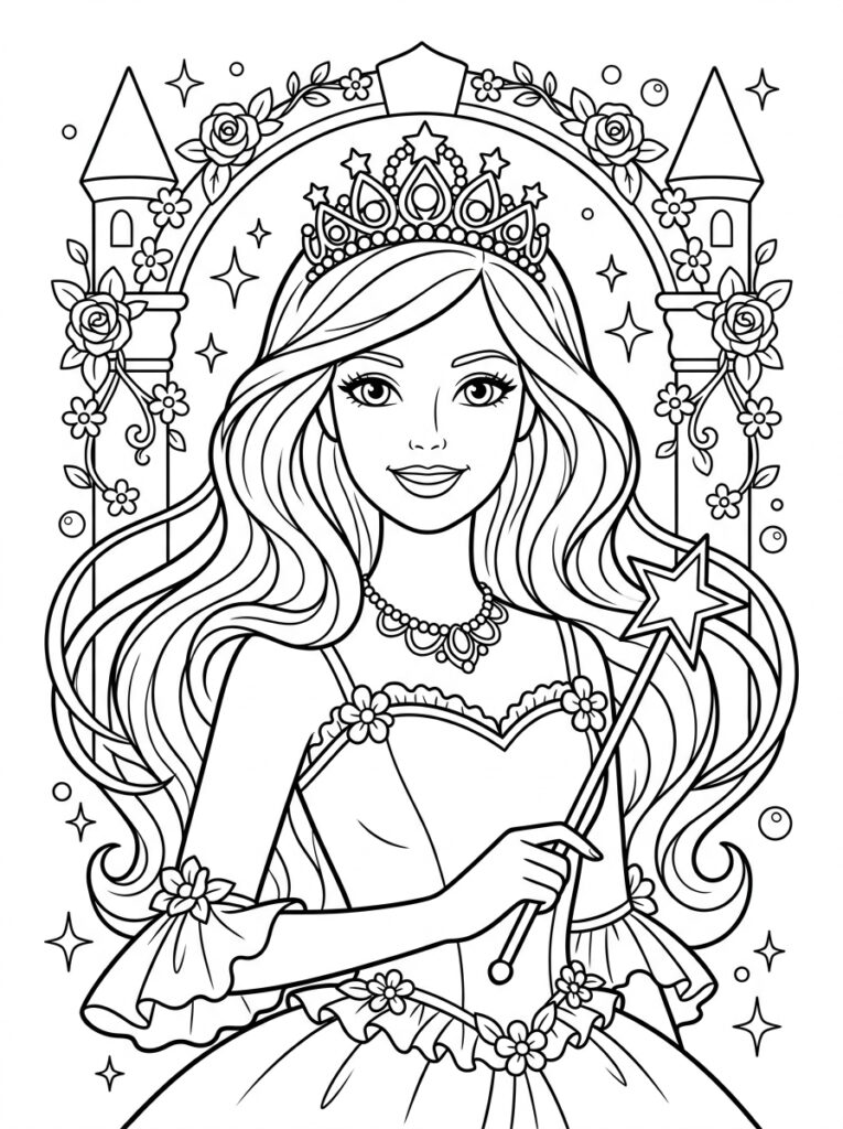 Barbie Kleurplaten (Gratis PDF Printables) 36 - gratis kleurplaat om te printen