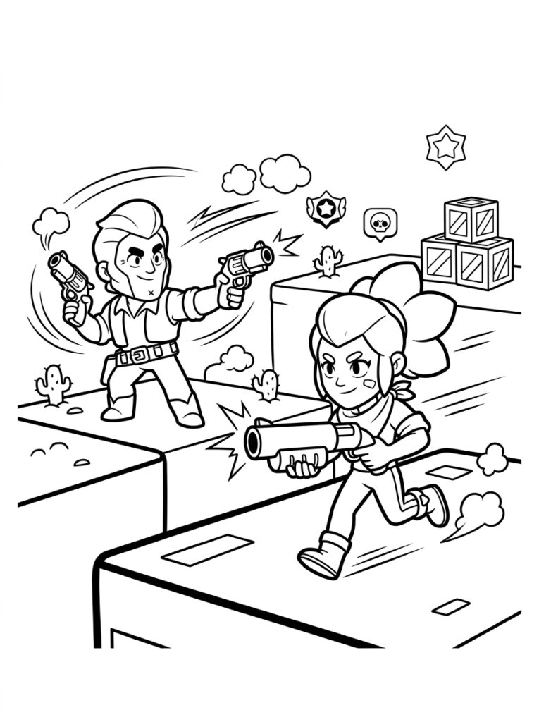 Brawl Stars Kleurplaten (Gratis PDF Printables) 01 - gratis kleurplaat om te printen