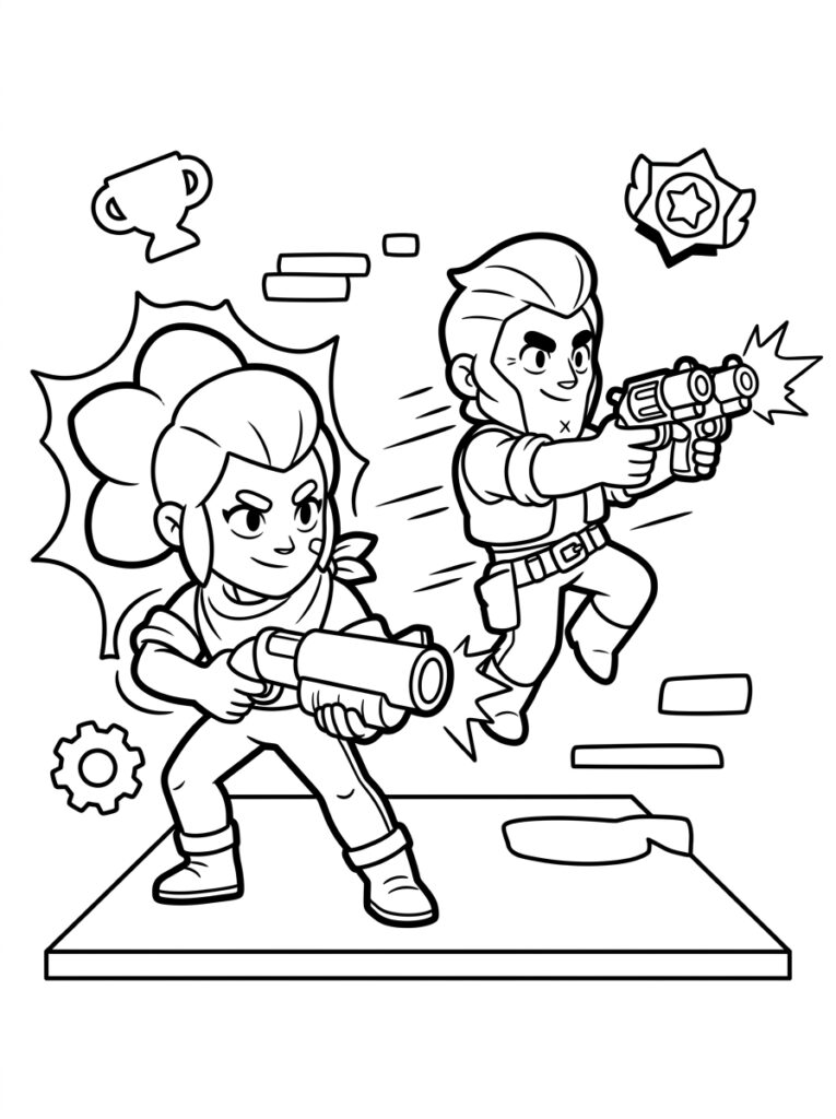 Brawl Stars Kleurplaten (Gratis PDF Printables) 02 - gratis kleurplaat om te printen