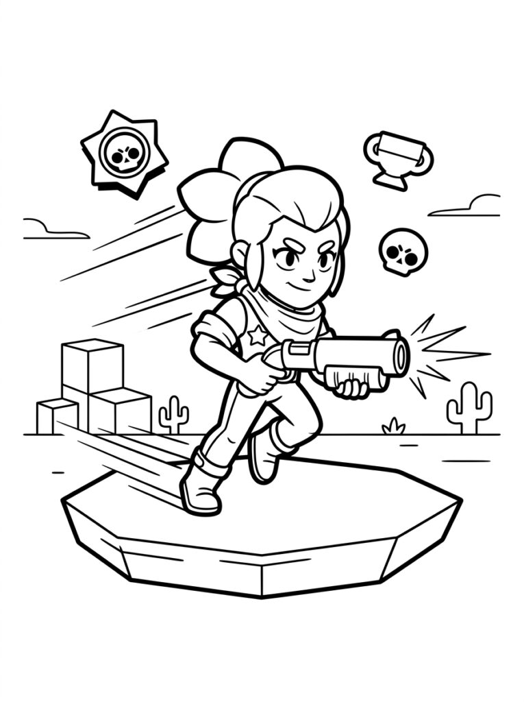 Brawl Stars Kleurplaten (Gratis PDF Printables) 03 - gratis kleurplaat om te printen