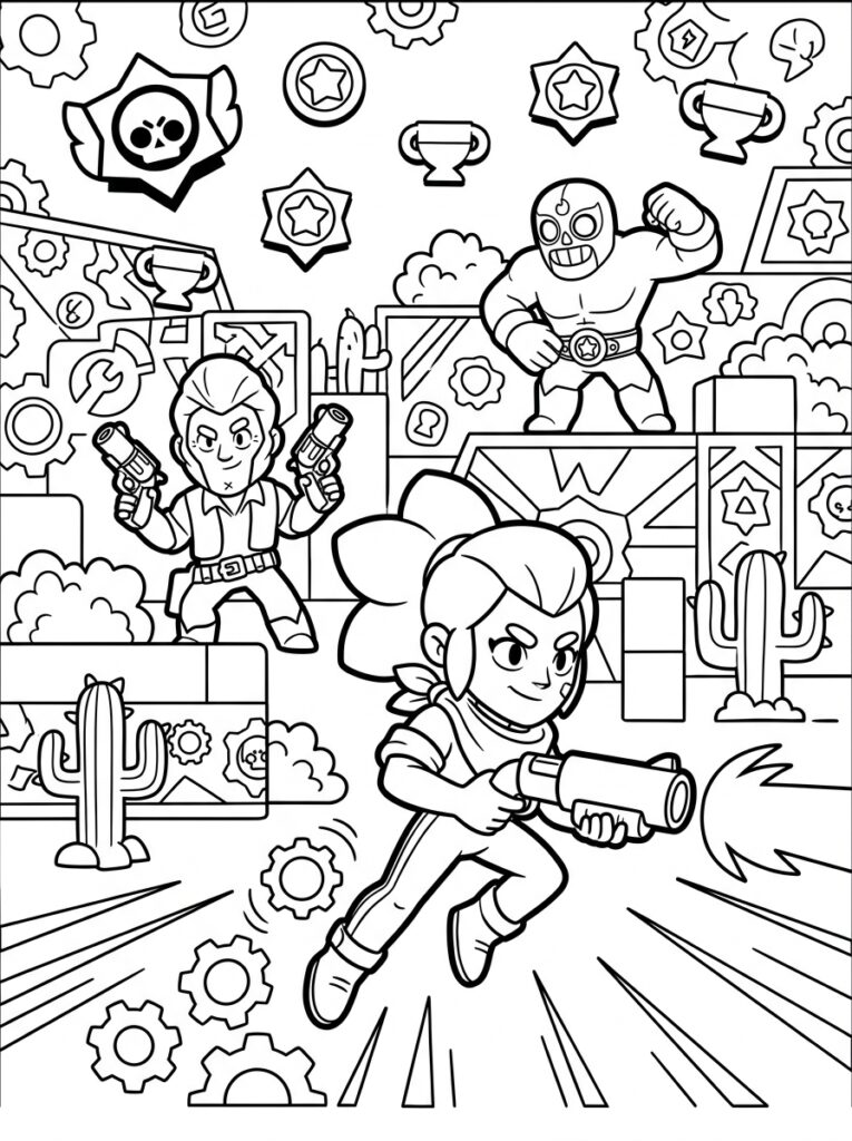 Brawl Stars Kleurplaten (Gratis PDF Printables) 05 - gratis kleurplaat om te printen