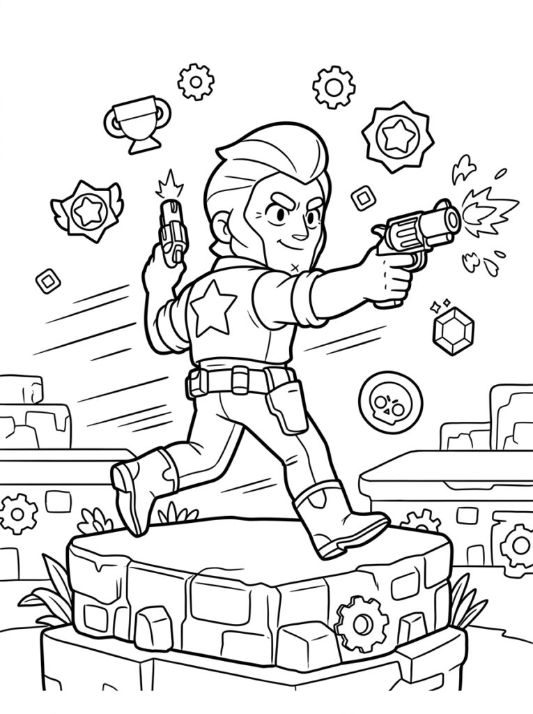 Brawl Stars Kleurplaten (Gratis PDF Printables) 06 - gratis kleurplaat om te printen