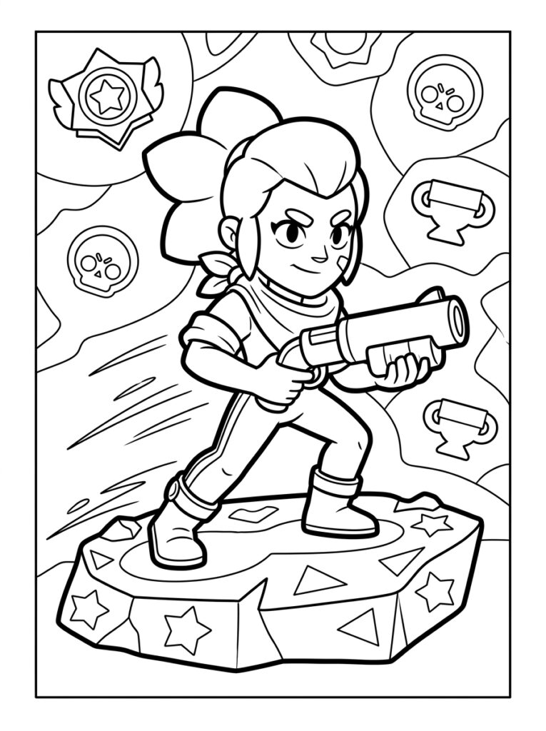 Brawl Stars Kleurplaten (Gratis PDF Printables) 07 - gratis kleurplaat om te printen