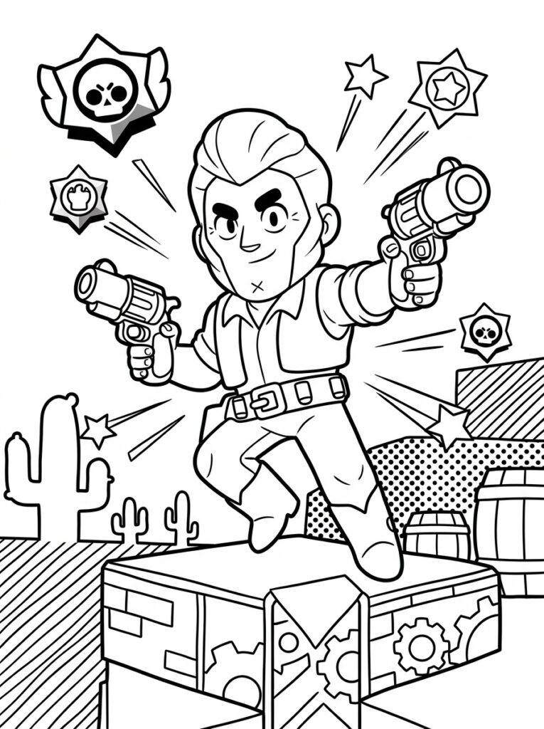 Brawl Stars Kleurplaten (Gratis PDF Printables) 08 - gratis kleurplaat om te printen