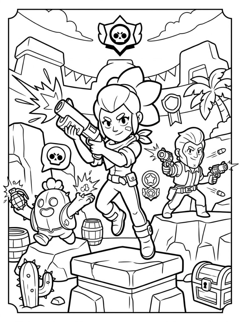 Brawl Stars Kleurplaten (Gratis PDF Printables) 11 - gratis kleurplaat om te printen