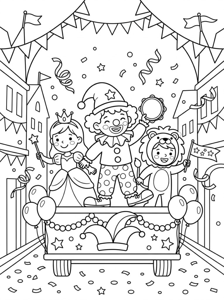 Carnaval Kleurplaten (Gratis PDF Printables) 14 - gratis kleurplaat om te printen