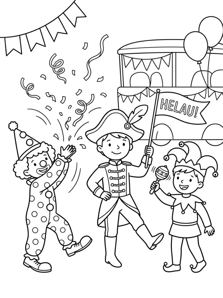 Carnaval Kleurplaten (Gratis PDF Printables) 27 - gratis kleurplaat om te printen