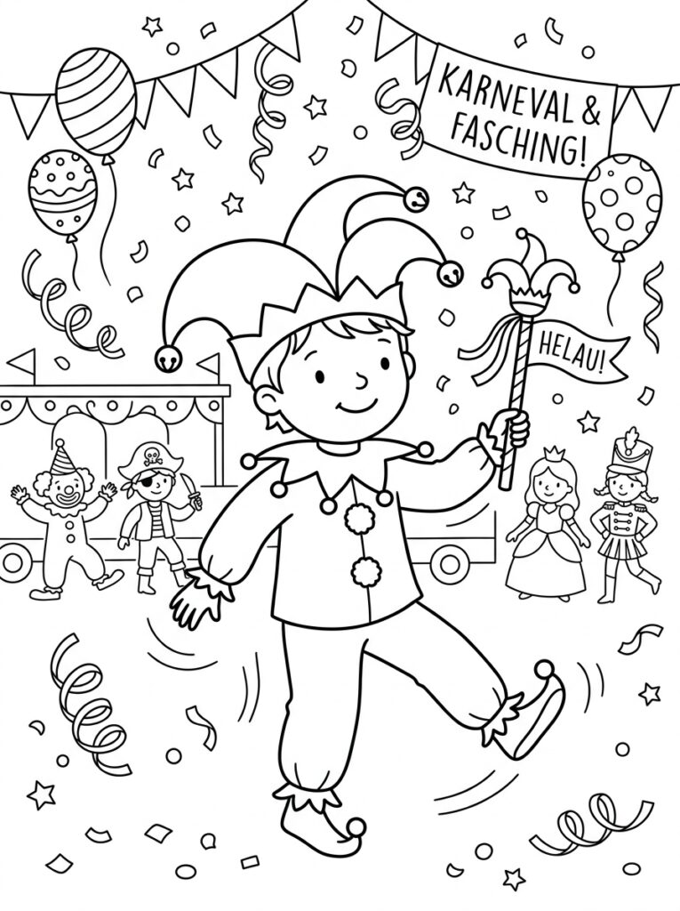 Carnaval Kleurplaten (Gratis PDF Printables) 28 - gratis kleurplaat om te printen