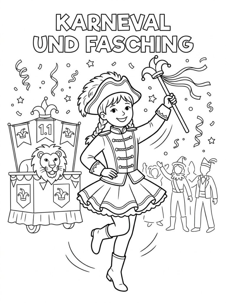 Carnaval Kleurplaten (Gratis PDF Printables) 29 - gratis kleurplaat om te printen
