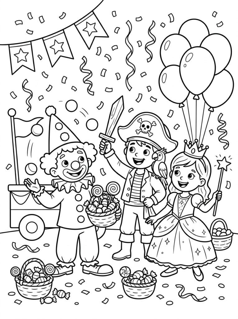 Carnaval Kleurplaten (Gratis PDF Printables) 35 - gratis kleurplaat om te printen