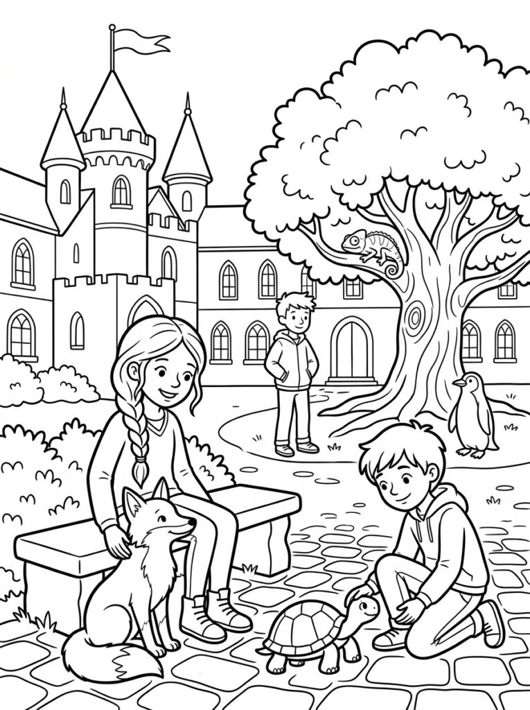 De school van de magische dieren Kleurplaten (Gratis PDF Printables) 01 - gratis kleurplaat om te printen