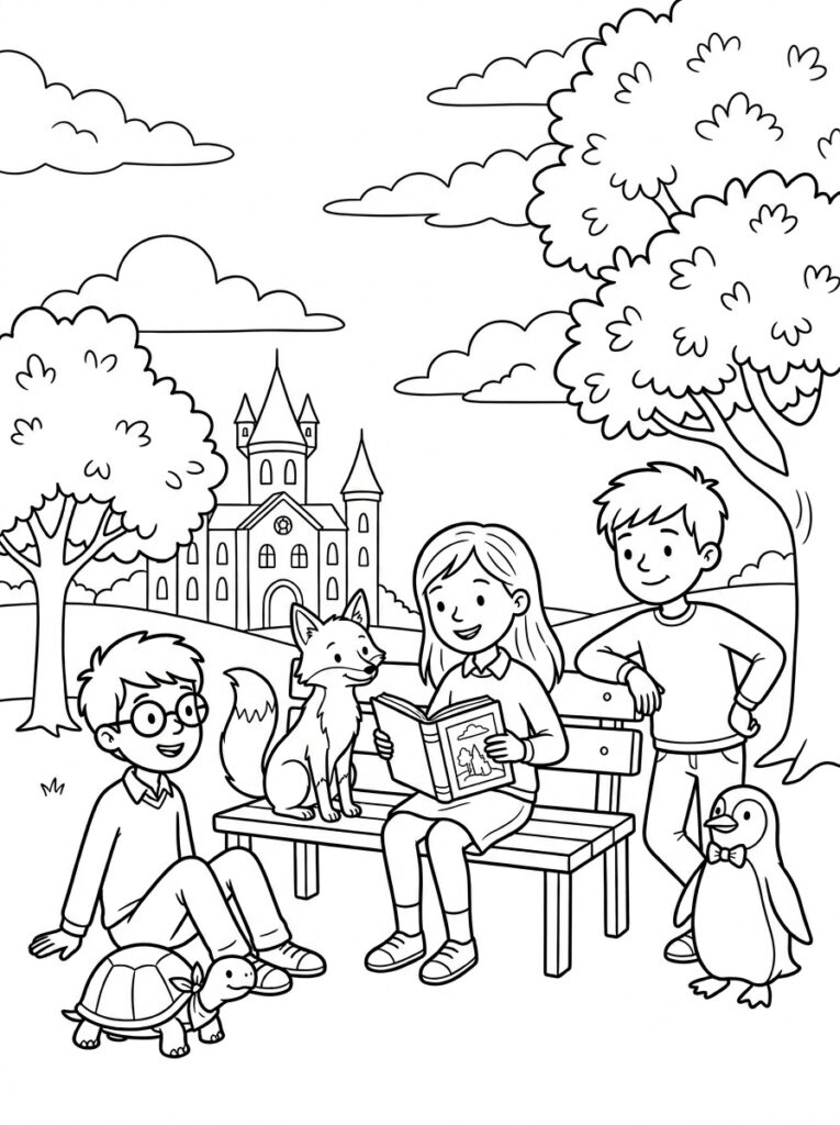 De school van de magische dieren Kleurplaten (Gratis PDF Printables) 03 - gratis kleurplaat om te printen