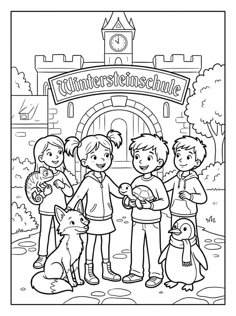 De school van de magische dieren Kleurplaten (Gratis PDF Printables) 05 - gratis kleurplaat om te printen