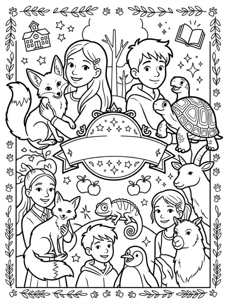 De school van de magische dieren Kleurplaten (Gratis PDF Printables) 09 - gratis kleurplaat om te printen