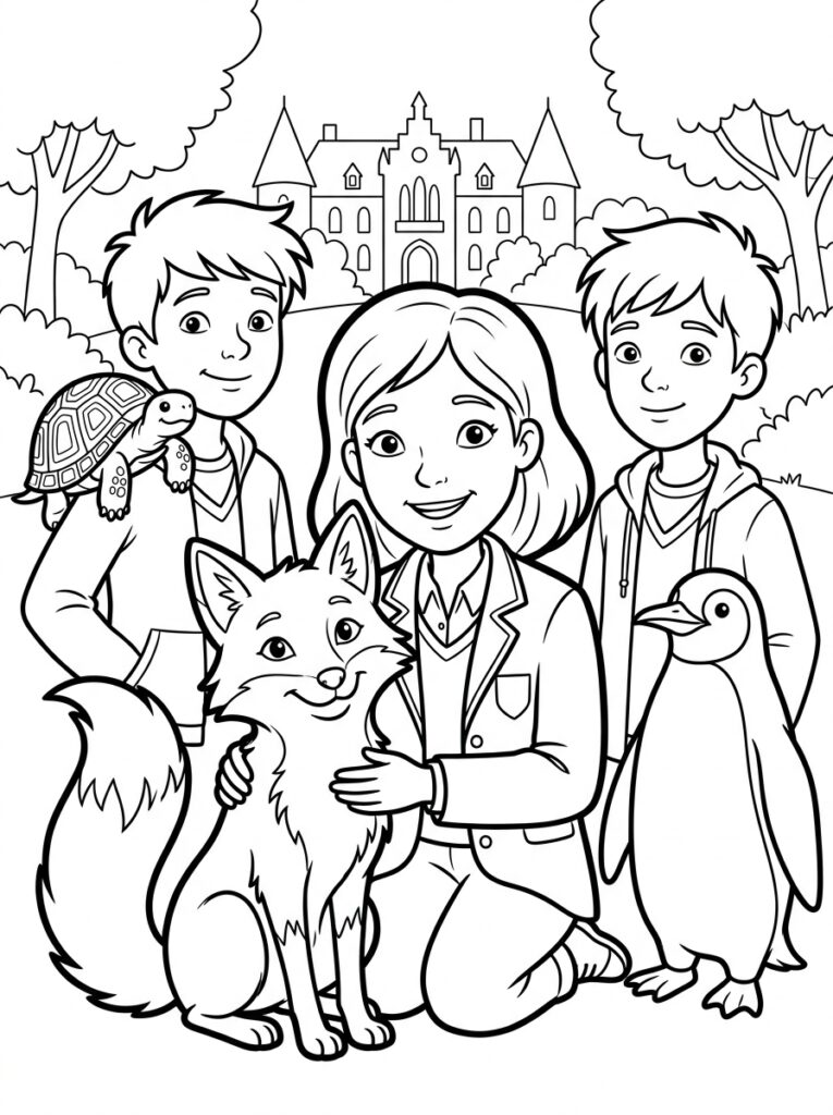 De school van de magische dieren Kleurplaten (Gratis PDF Printables) 12 - gratis kleurplaat om te printen