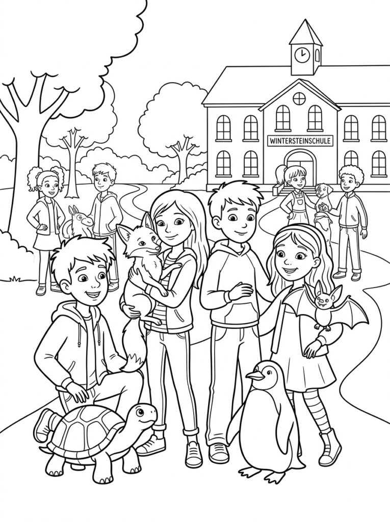 De school van de magische dieren Kleurplaten (Gratis PDF Printables) 16 - gratis kleurplaat om te printen