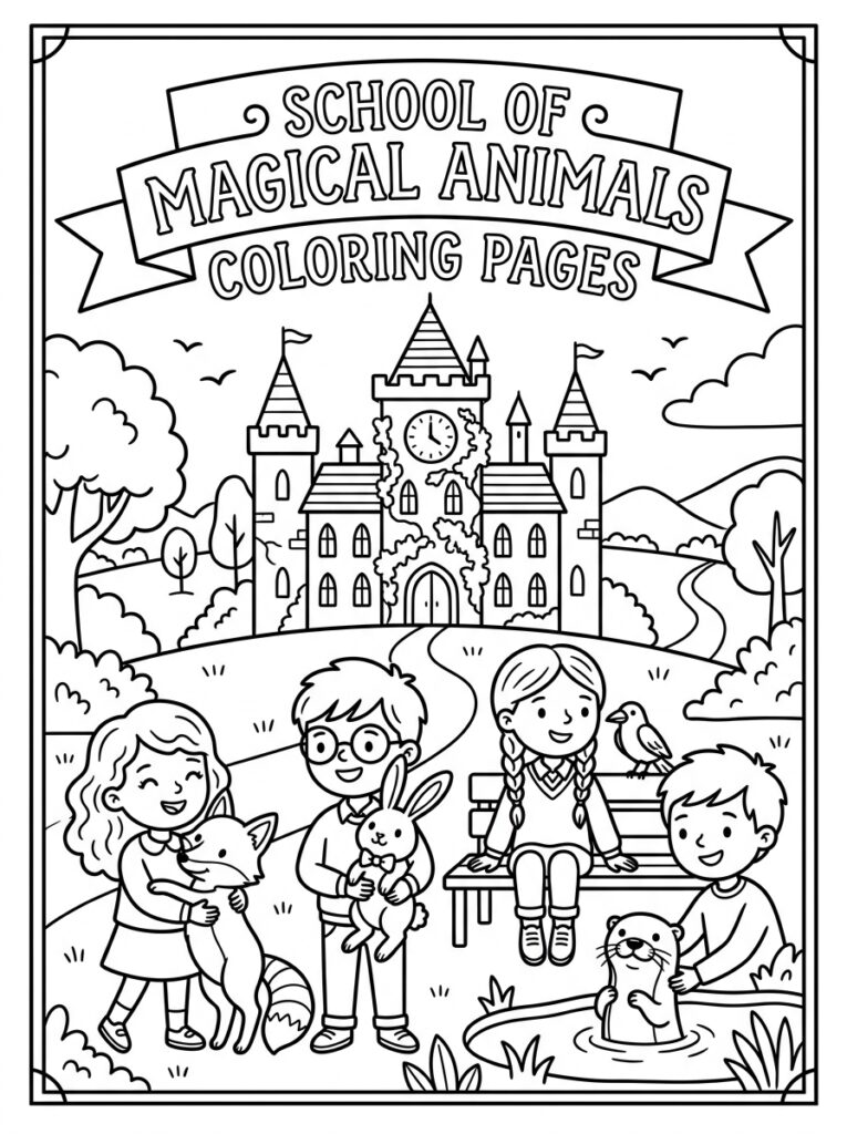 De school van de magische dieren Kleurplaten (Gratis PDF Printables) 17 - gratis kleurplaat om te printen