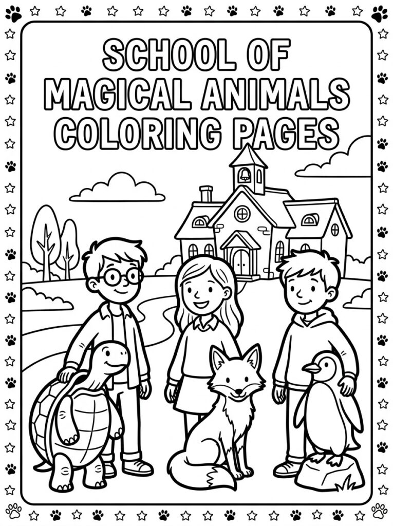 De school van de magische dieren Kleurplaten (Gratis PDF Printables) 18 - gratis kleurplaat om te printen