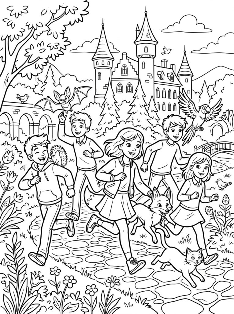 De school van de magische dieren Kleurplaten (Gratis PDF Printables) 26 - gratis kleurplaat om te printen