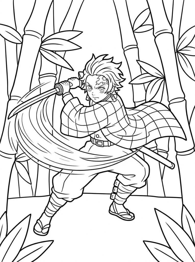 Demon Slayer Kleurplaten (Gratis PDF Printables) 20 - gratis kleurplaat om te printen