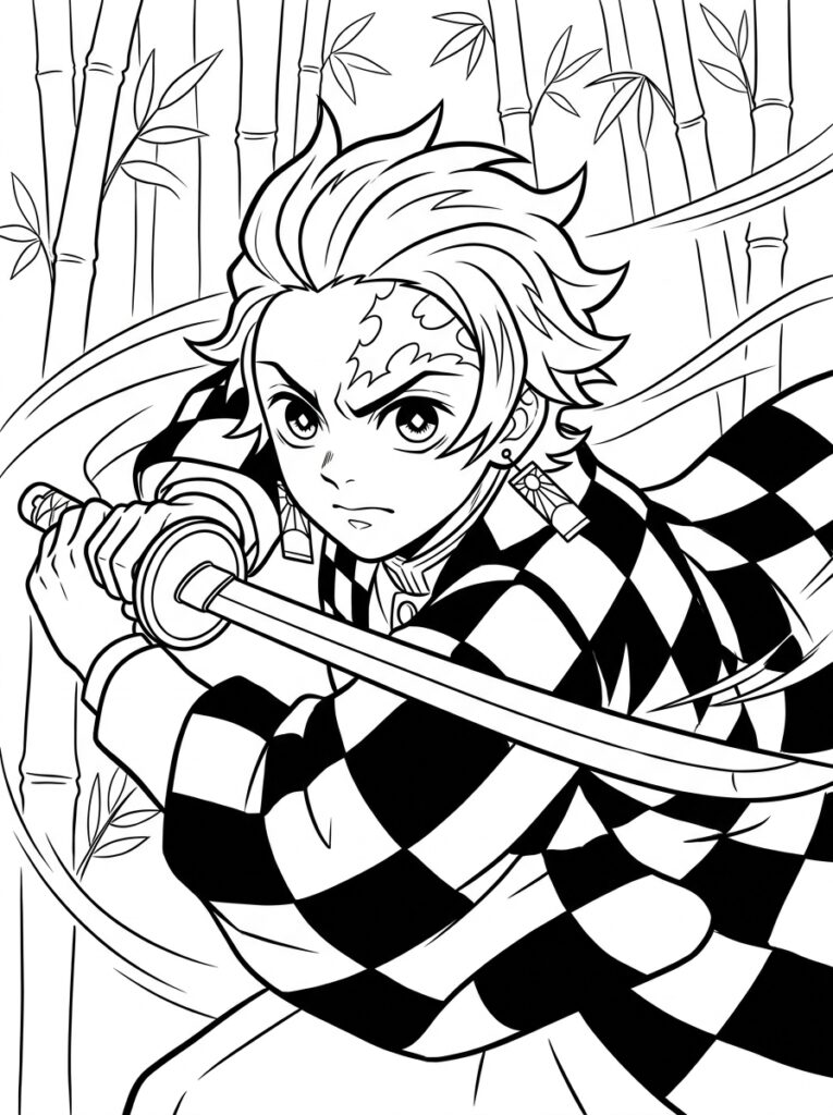 Demon Slayer Kleurplaten (Gratis PDF Printables) 30 - gratis kleurplaat om te printen