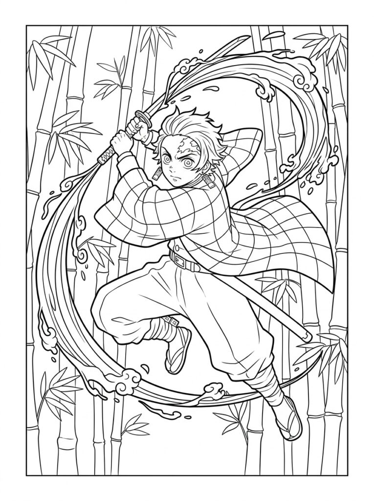 Demon Slayer Kleurplaten (Gratis PDF Printables) 34 - gratis kleurplaat om te printen