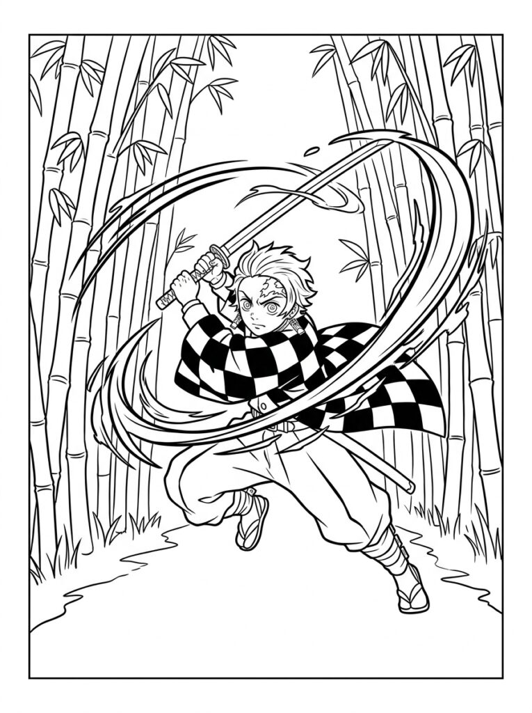 Demon Slayer Kleurplaten (Gratis PDF Printables) 35 - gratis kleurplaat om te printen