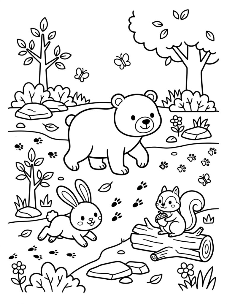 Dieren voor kinderen Kleurplaten (Gratis PDF Printables) 01 - gratis kleurplaat om te printen