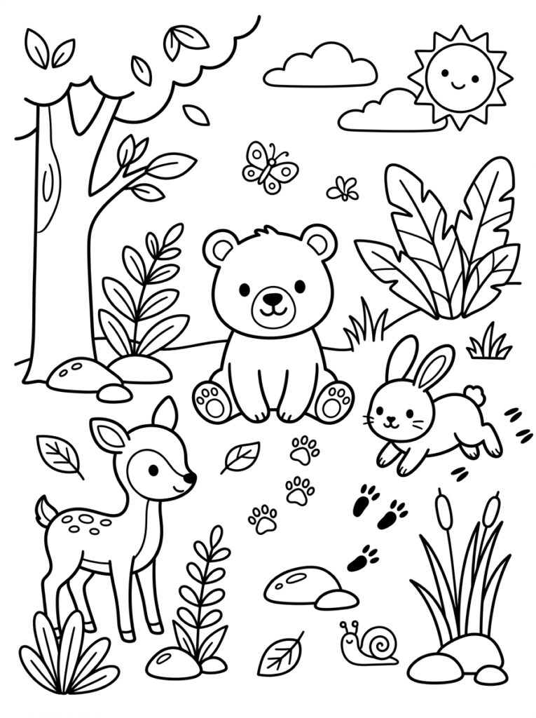 Dieren voor kinderen Kleurplaten (Gratis PDF Printables) 03 - gratis kleurplaat om te printen
