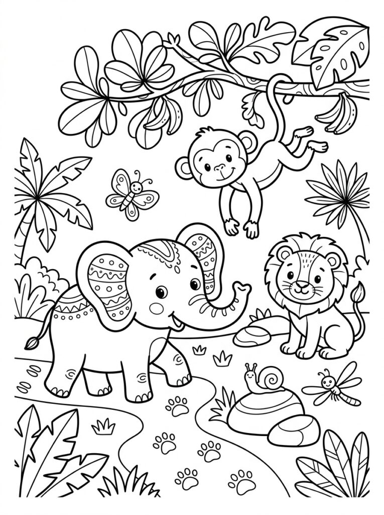 Dieren voor kinderen Kleurplaten (Gratis PDF Printables) 06 - gratis kleurplaat om te printen