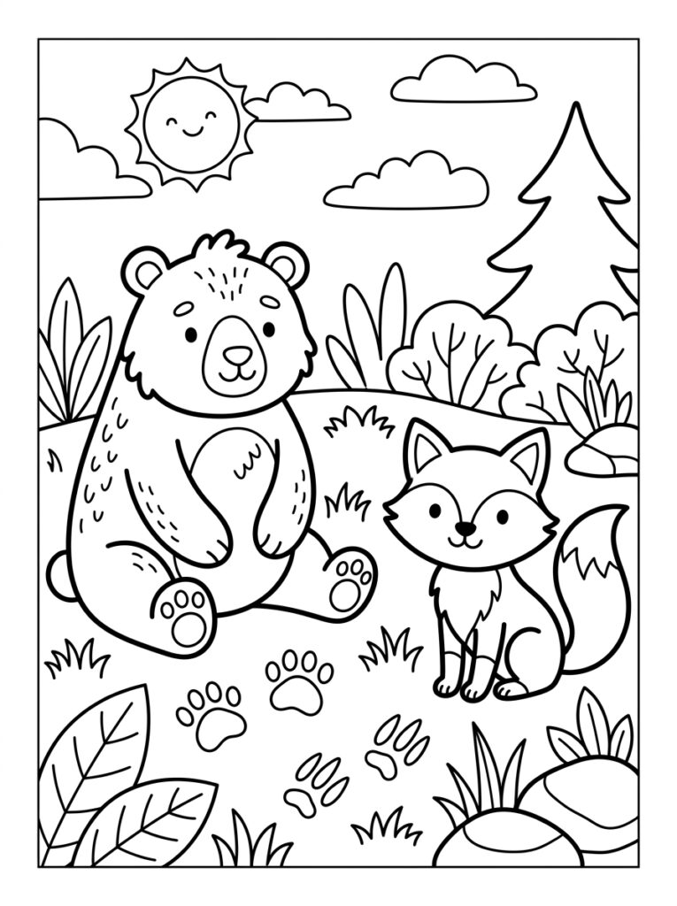 Dieren voor kinderen Kleurplaten (Gratis PDF Printables) 07 - gratis kleurplaat om te printen