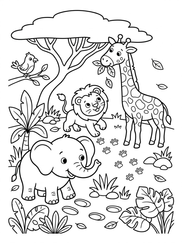 Dieren voor kinderen Kleurplaten (Gratis PDF Printables) 12 - gratis kleurplaat om te printen
