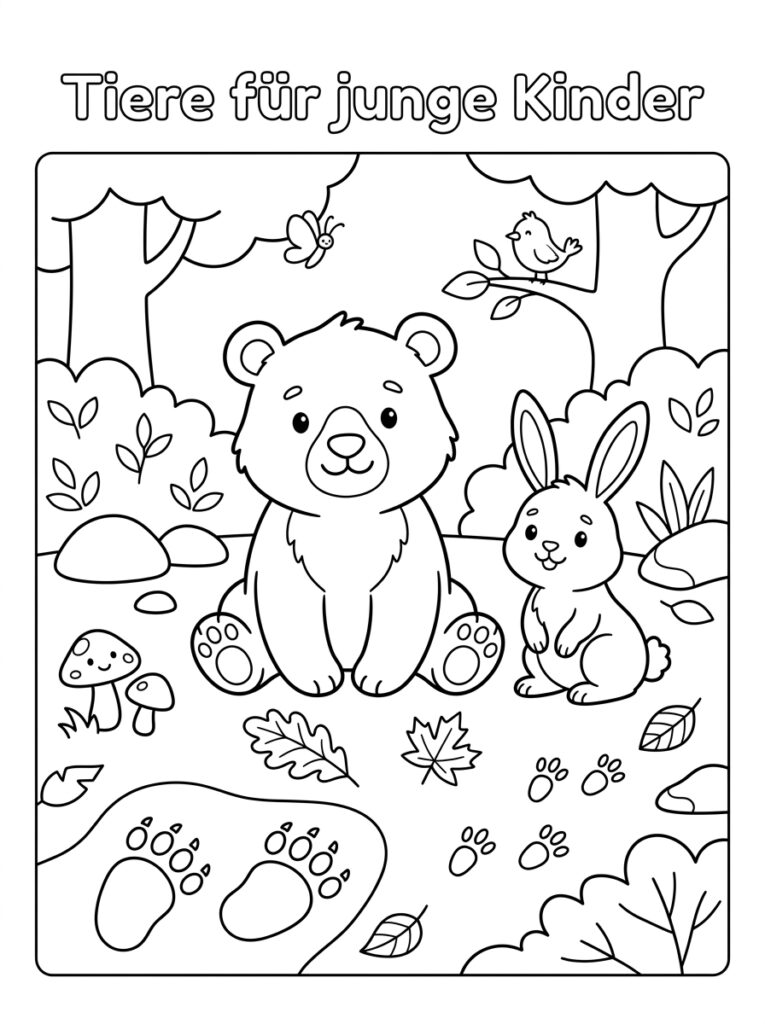 Dieren voor kinderen Kleurplaten (Gratis PDF Printables) 15 - gratis kleurplaat om te printen