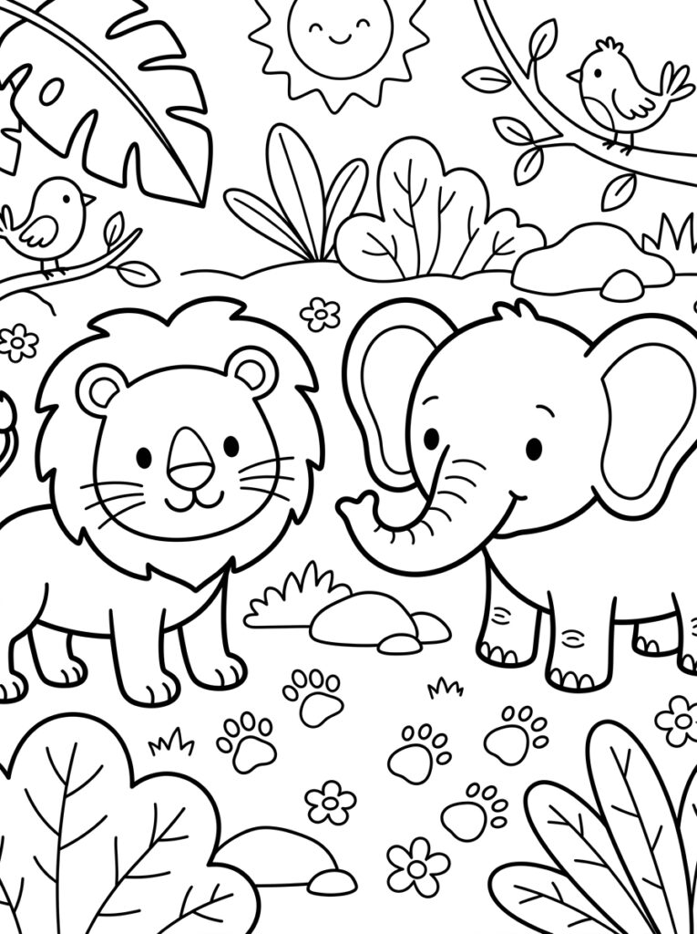 Dieren voor kinderen Kleurplaten (Gratis PDF Printables) 35 - gratis kleurplaat om te printen