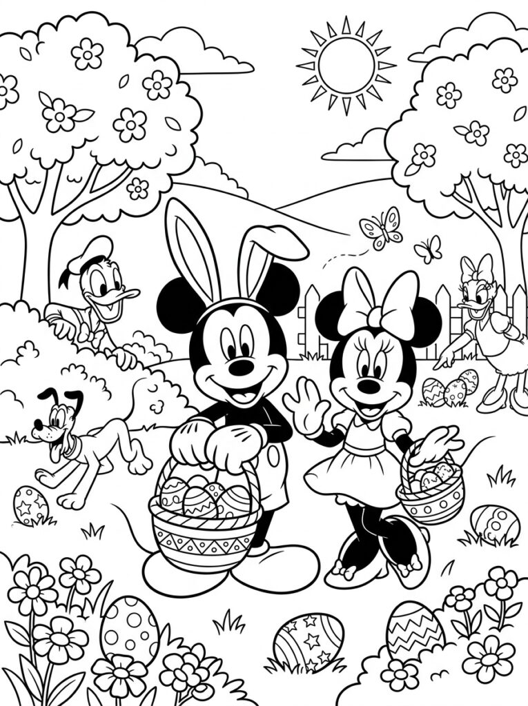 Disney Pasen Kleurplaten (Gratis PDF Printables) 01 - gratis kleurplaat om te printen