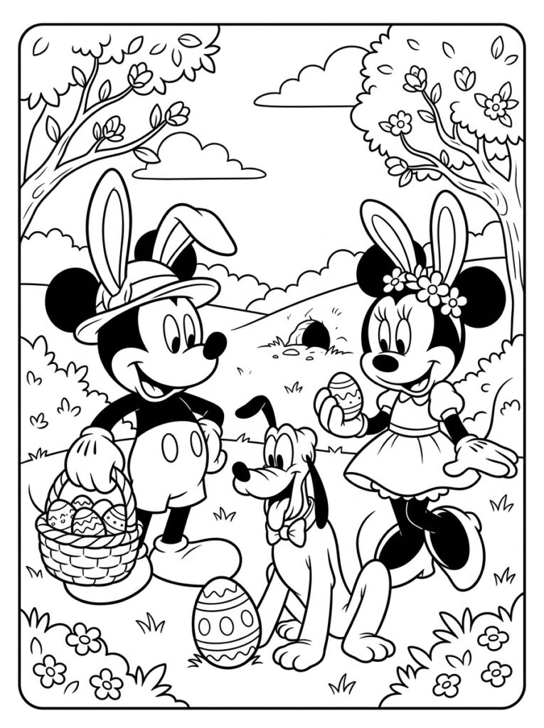 Disney Pasen Kleurplaten (Gratis PDF Printables) 03 - gratis kleurplaat om te printen