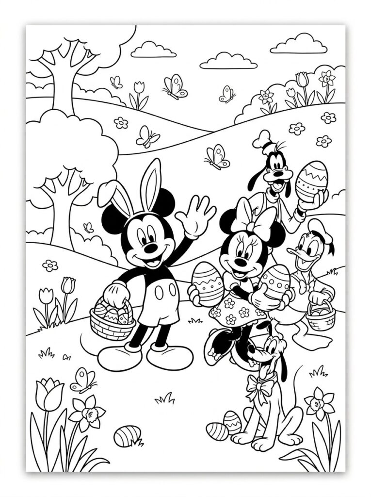 Disney Pasen Kleurplaten (Gratis PDF Printables) 10 - gratis kleurplaat om te printen