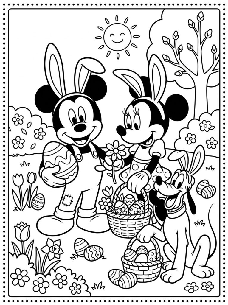 Disney Pasen Kleurplaten (Gratis PDF Printables) 26 - gratis kleurplaat om te printen