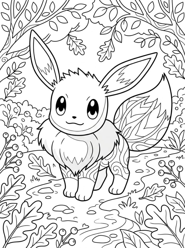 Eevee Kleurplaten (Gratis PDF Printables) 07 - gratis kleurplaat om te printen
