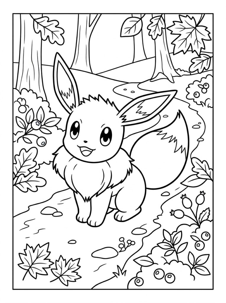 Eevee Kleurplaten (Gratis PDF Printables) 08 - gratis kleurplaat om te printen