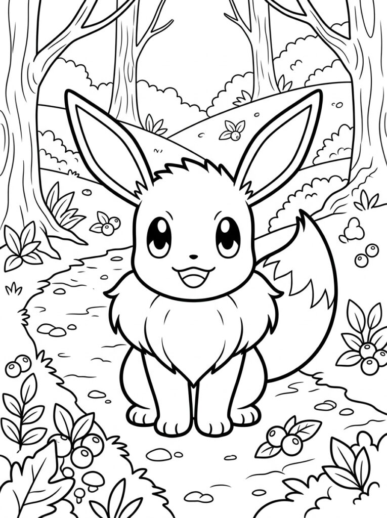Eevee Kleurplaten (Gratis PDF Printables) 13 - gratis kleurplaat om te printen