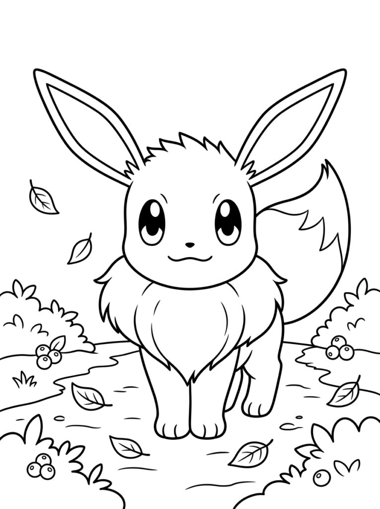 Eevee Kleurplaten (Gratis PDF Printables) 14 - gratis kleurplaat om te printen