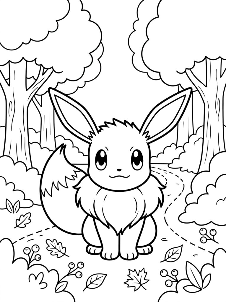 Eevee Kleurplaten (Gratis PDF Printables) 17 - gratis kleurplaat om te printen