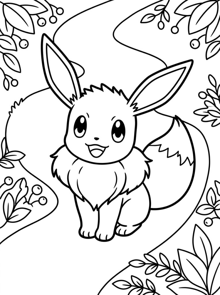 Eevee Kleurplaten (Gratis PDF Printables) 19 - gratis kleurplaat om te printen