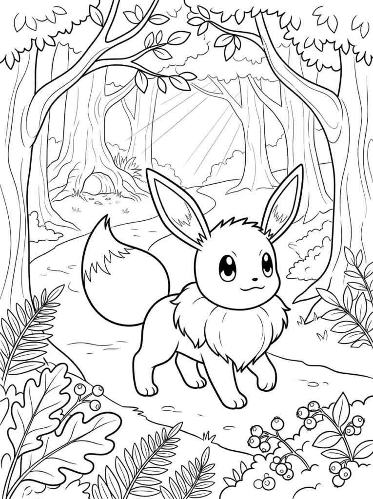 Eevee Kleurplaten (Gratis PDF Printables) 20 - gratis kleurplaat om te printen