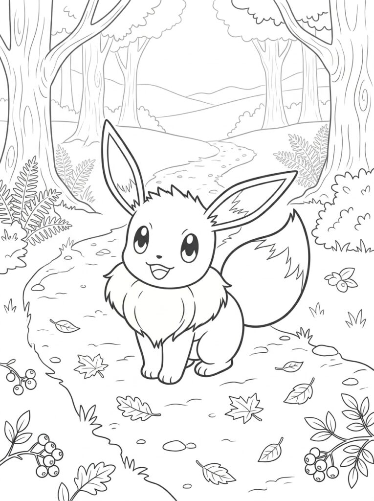Eevee Kleurplaten (Gratis PDF Printables) 21 - gratis kleurplaat om te printen