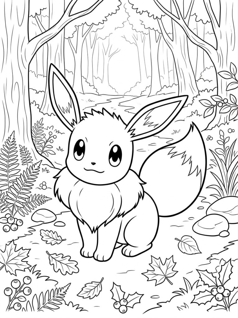 Eevee Kleurplaten (Gratis PDF Printables) 23 - gratis kleurplaat om te printen