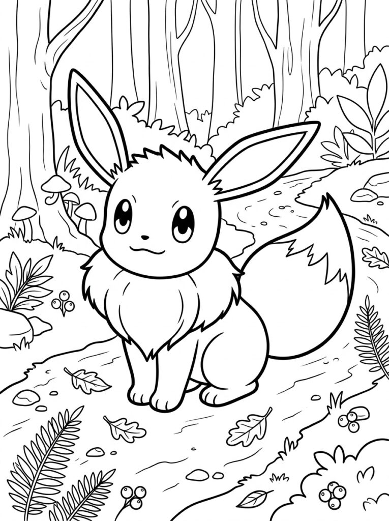 Eevee Kleurplaten (Gratis PDF Printables) 24 - gratis kleurplaat om te printen